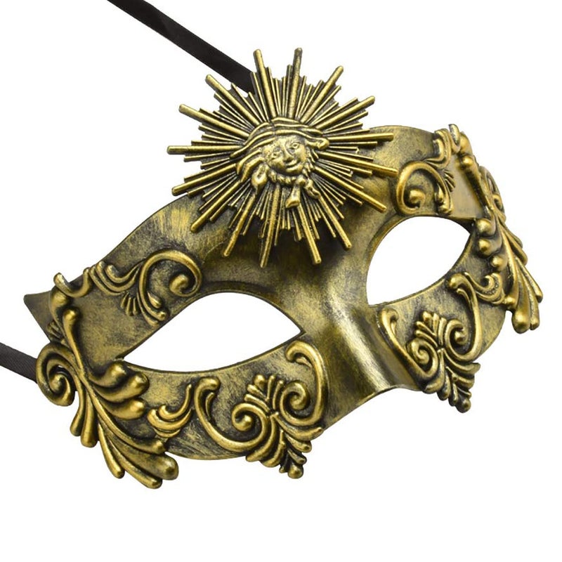KEFAN Greek Roman Masquerade Mask Halloween Mask Venetian Mardi Gras Mask for Men (Antique Gold) - Image 4
